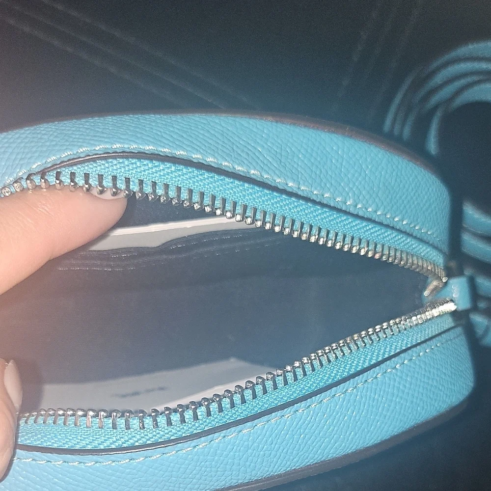 Coach Blue Cosmetic Bag with Signature Logo and Polished Finish - Picture 8 of 8